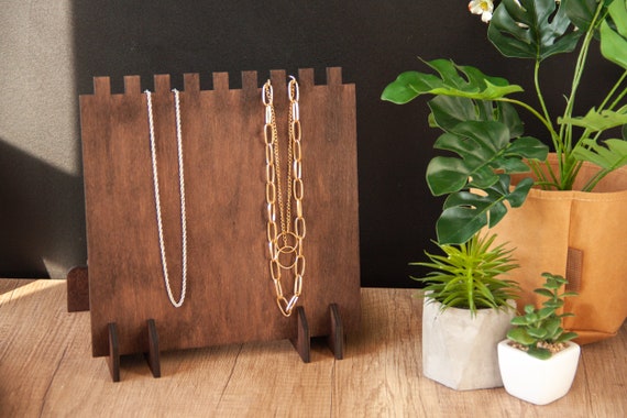 Tall Old Wood Necklace Display | Antique Farmhouse