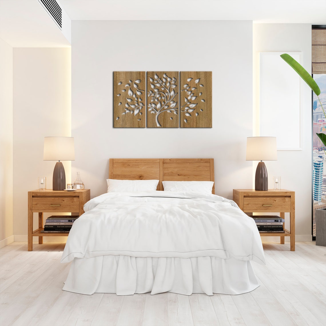 Tree Wood Wall Art Tree Wooden Art Wall Decor Wood Panel Etsy