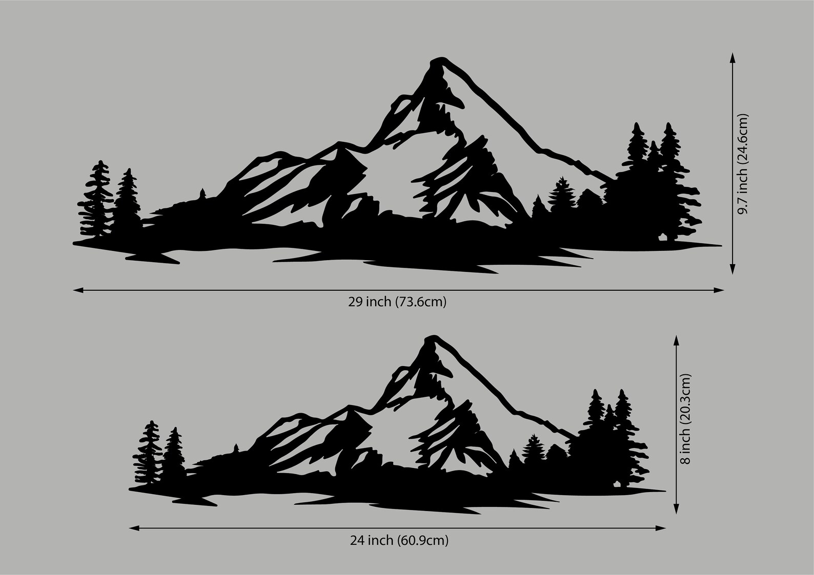 Wood Mountain Wall Art Decor Wooden Mountains Art 3 Panel Etsy Australia