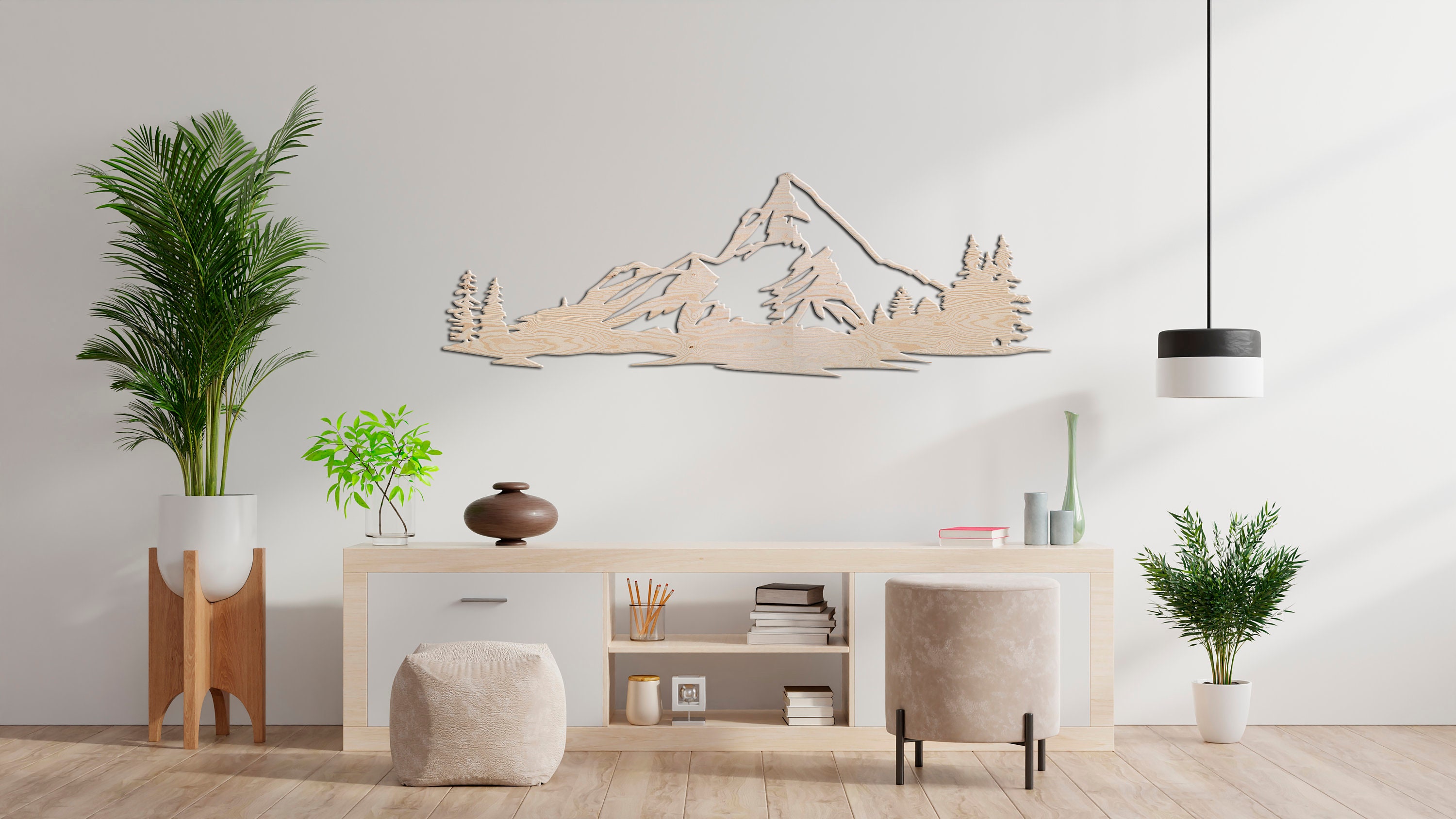 Wood Mountain Wall Art Decor Wooden Mountains Art 3 Panel Etsy Australia