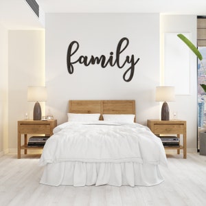 Letrero de madera familiar, letras de madera familiares, letreros con palabras familiares, recortes de madera familiares, letrero familiar cortado con láser, letrero familiar con escritura a mano, letrero familiar cursivo