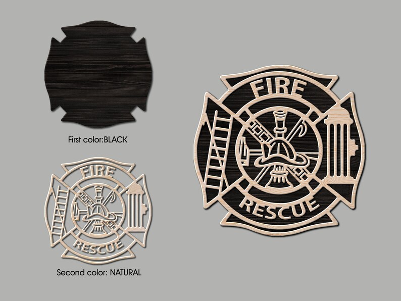 Maltese cross wood Fire department wall art Maltese cross sign Fire department logo Firefighter sign Firefighter gift for him