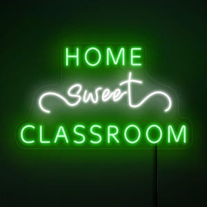Classroom neon sign, Home sweet classroom sign, Teachers room neon sign decor, Teacher gift, School sign decor, Classroom wall art decor