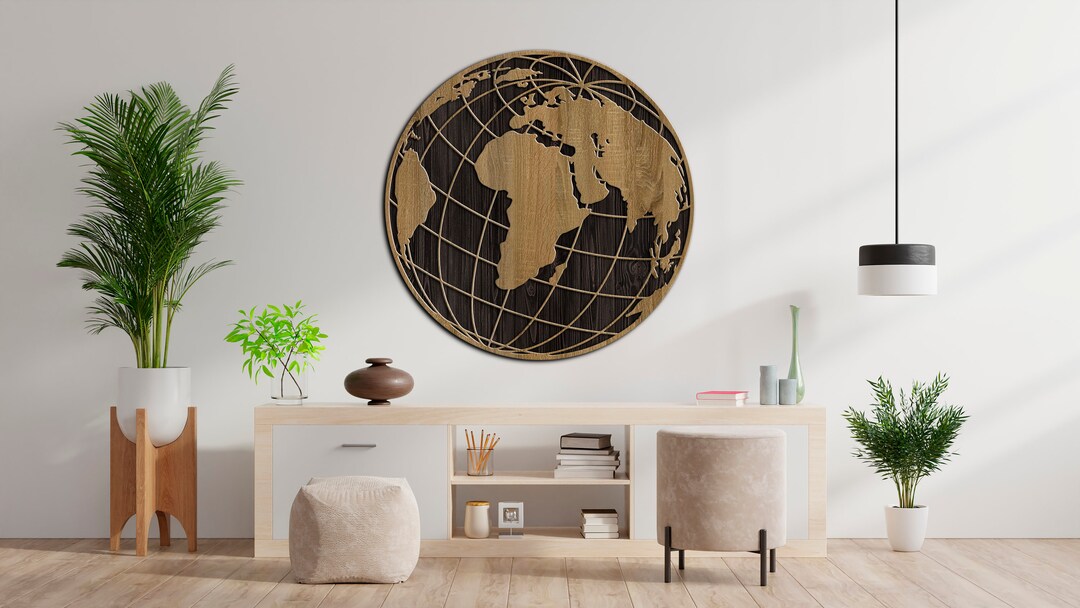 Globe Wall Art Globe Wall Decor Globe World Map Wood World Etsy