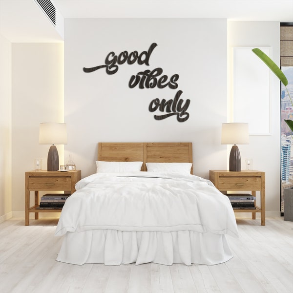 Good Vibes Alleen Houten Teken, Goede Vibes Alleen Wanddecoratie, Goede Vibes Alleen Kunst, Goede Vibes Teken, Positieve Vibes Alleen Kunst aan de Muur