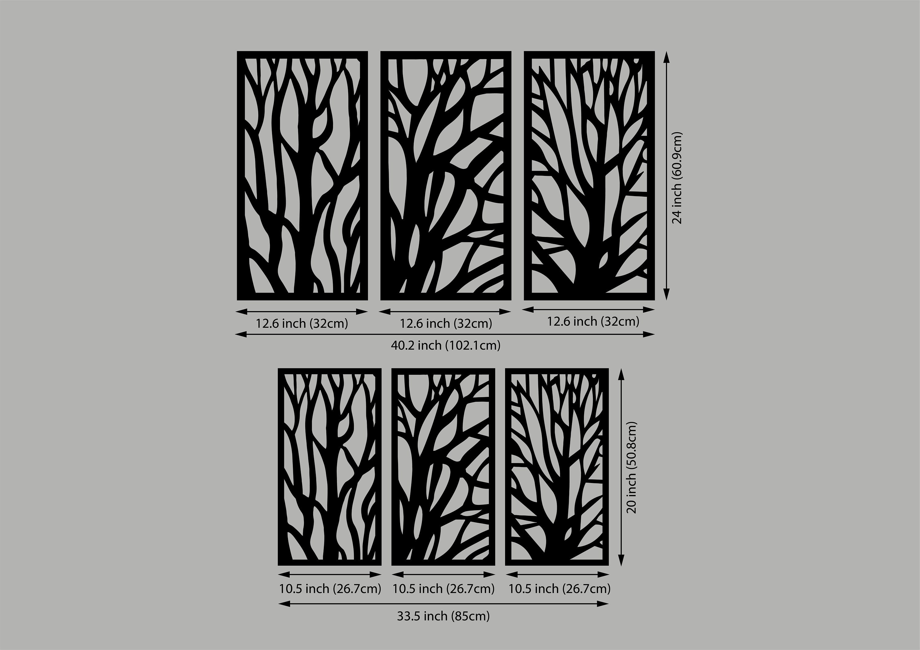 3 Panel Wall Art Trees Wall Decor Wood Panel Wood Wall Art Etsy