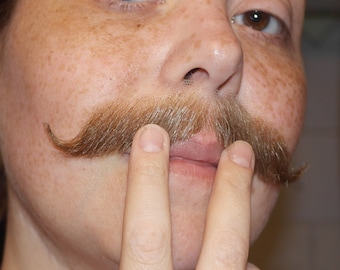 Realistic Fake Steampunk Moustaches. Hair and Yak Hair, full hand made for Film, Theatre and TV.