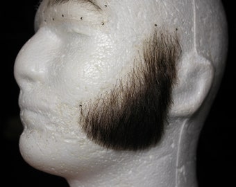 Realistic Fake Rock&Roll Sideburns, Whiskers, Mutton Chops. Handcrafted from thin Swiss lace. Great for Cosplay.