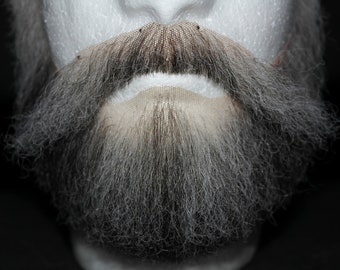 Handmade Realistic Lace Beard and Moustache Set, Theatrical Cosplay