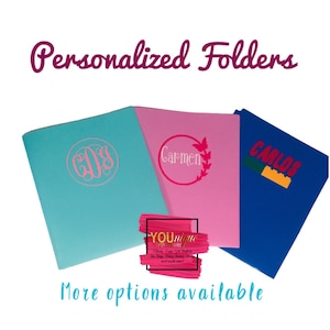 Carpetas personalizadas/Carpetas de 3 puntas/Carpetas de bolsillo/Útiles escolares personalizados/Útiles escolares personalizados/Leer descripción!!!
