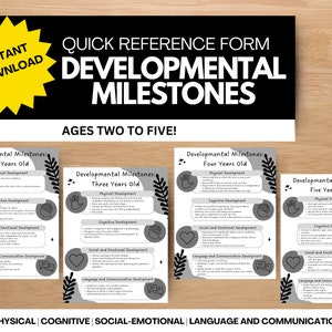 Developmental Milestones Reference Guides, School Psychology, Developmental Psychology, Psychology, Special Education, Early Intervention