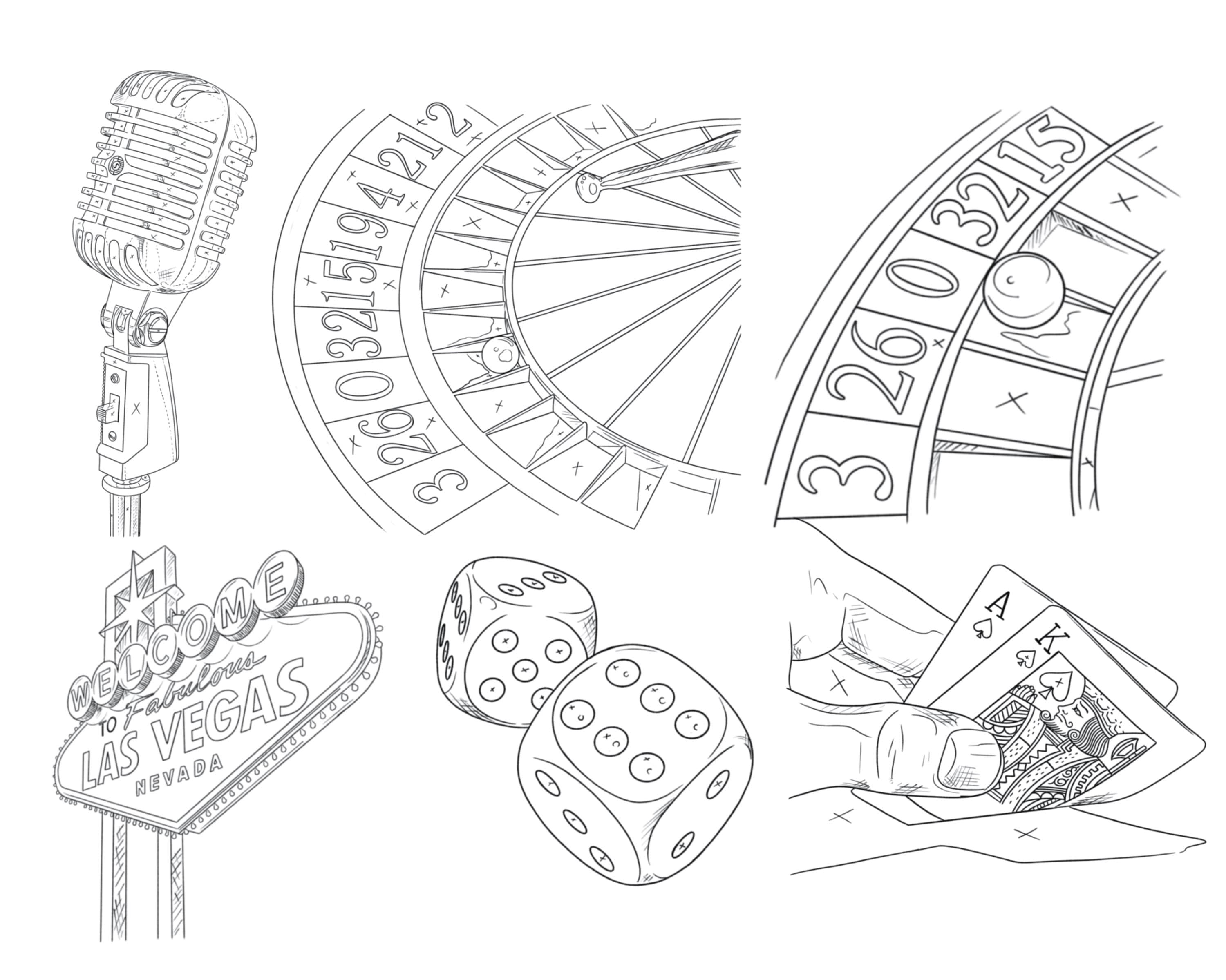 Procreate Tattoo Brush Set and Stamps for Procreate Vegas, Casino