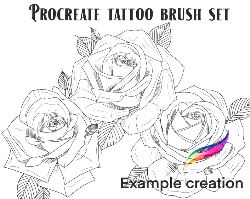 Procreate Tattoo Brush Set and Stamps - Rose Drawings - Etsy