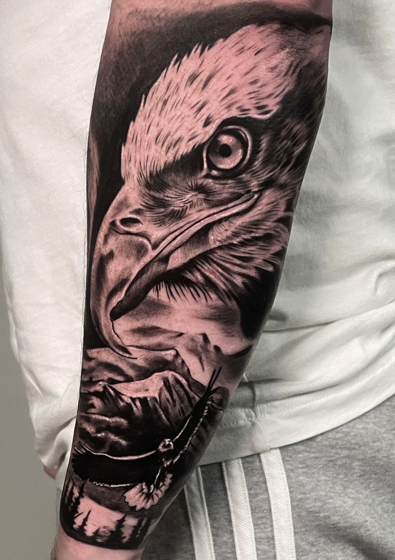 Procreate Tattoo Stamp And Reference Image Of Eagle Tattoo Etsy