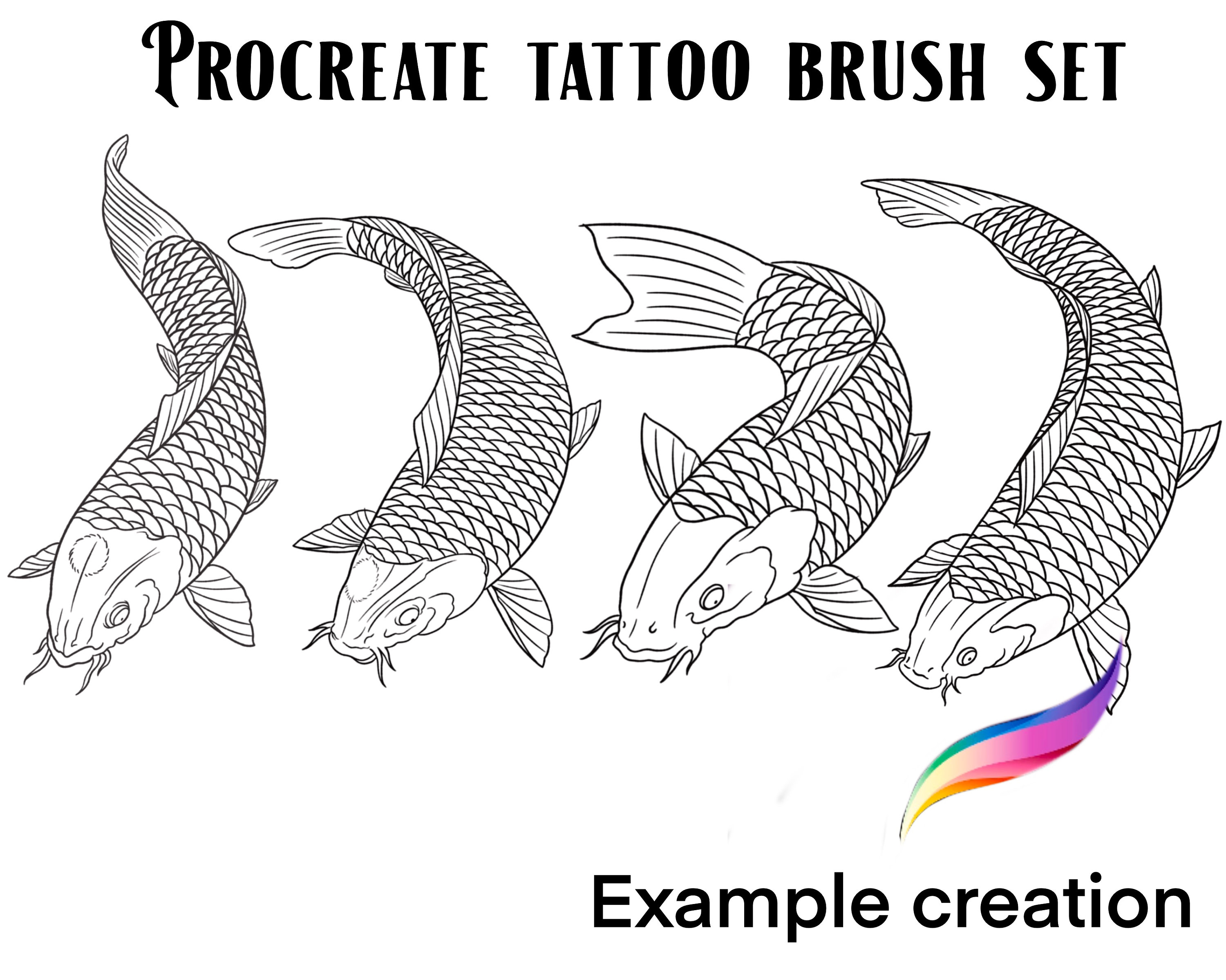 Procreate Tattoo Brush Set and Stamps Japanese Koi Carp - Etsy