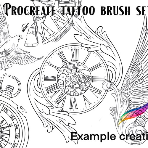 Procreate Tattoo Brush Set and Stamps Chicano Style Etsy