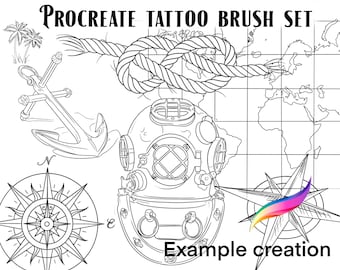 Procreate Tattoo Brush Set and Stamps Chicano Girls | Etsy