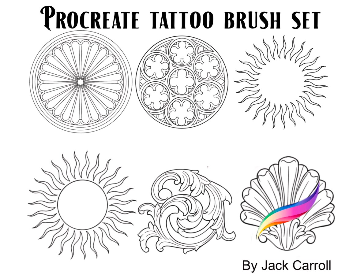 Procreate Tattoo Brush Set and Stamps 2 - Etsy