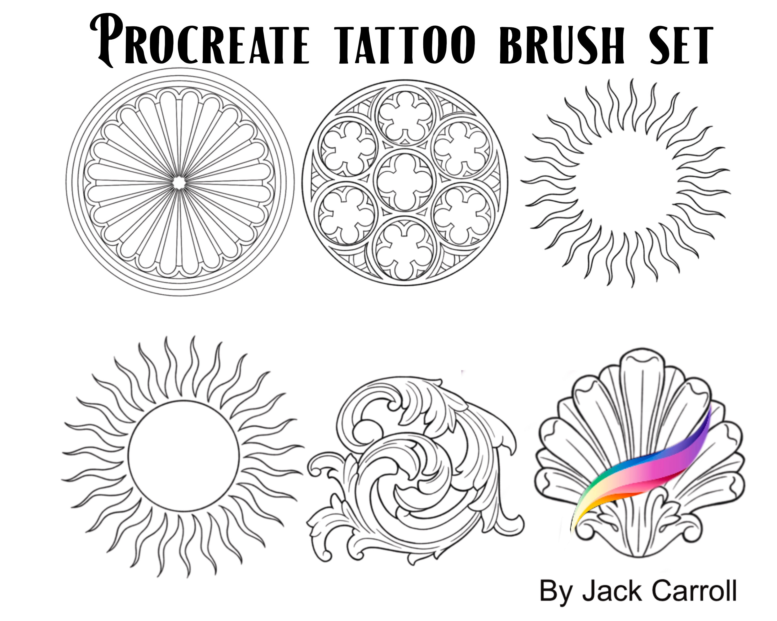 Procreate tattoo brush set and stamps 2 Etsy