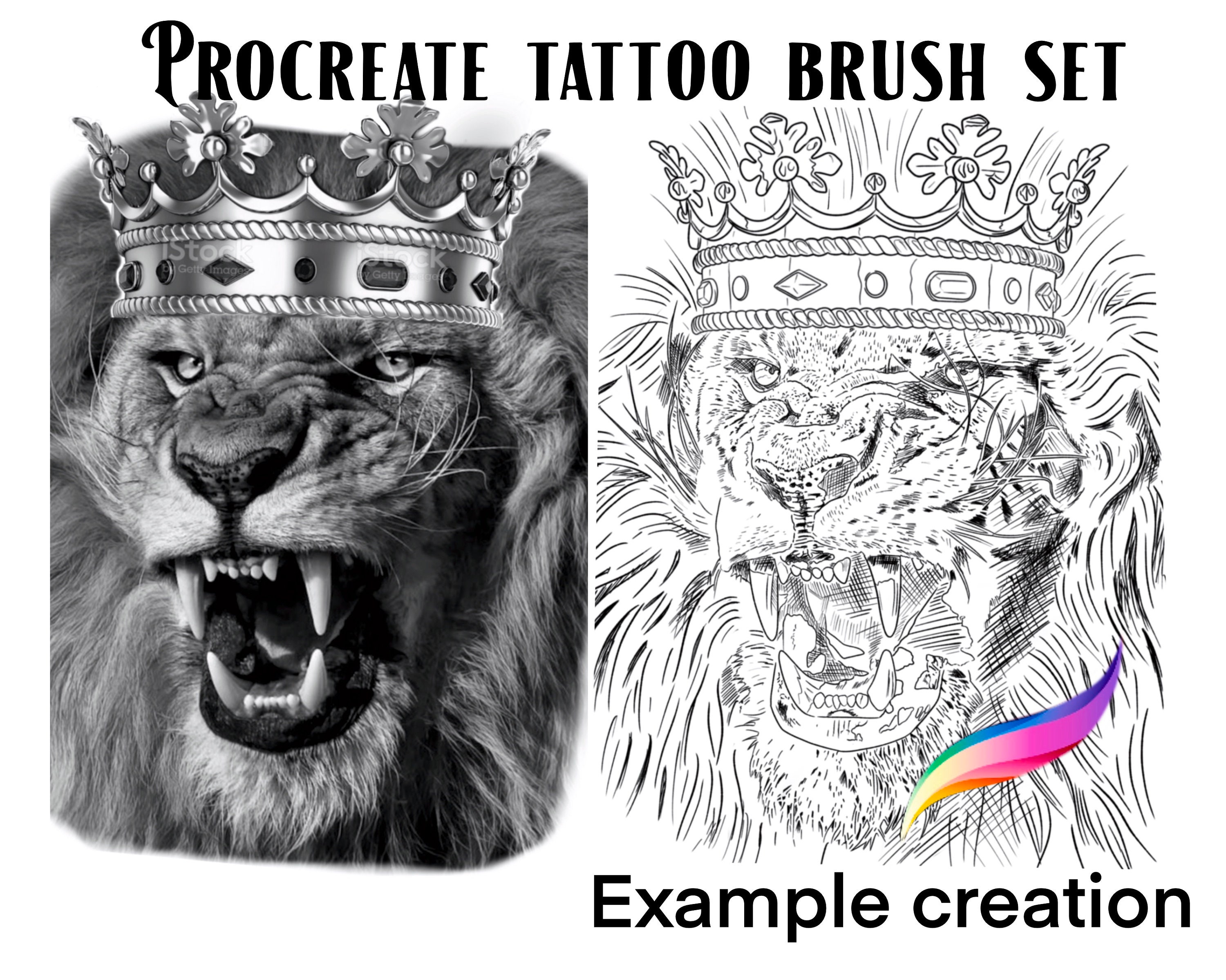 lion tattoo drawing