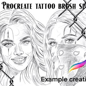 Procreate tattoo brush set and stamps - Chicano girls