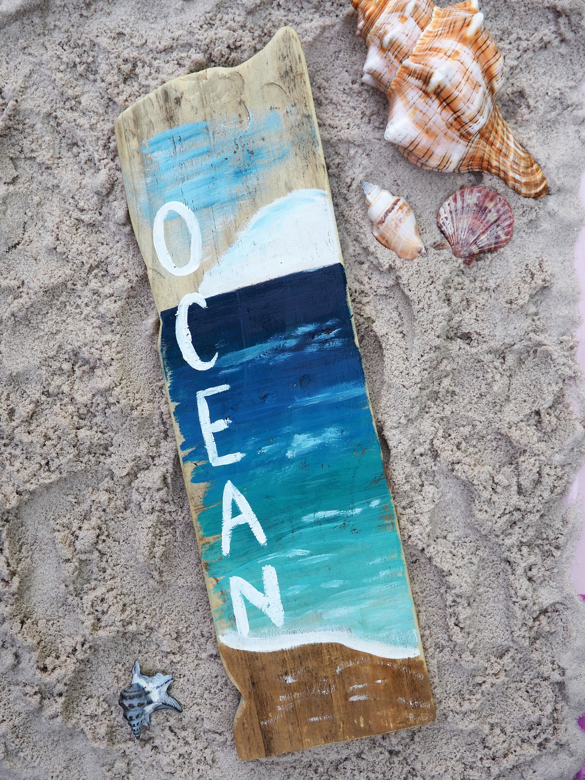 Peinture sur Bois Ocean