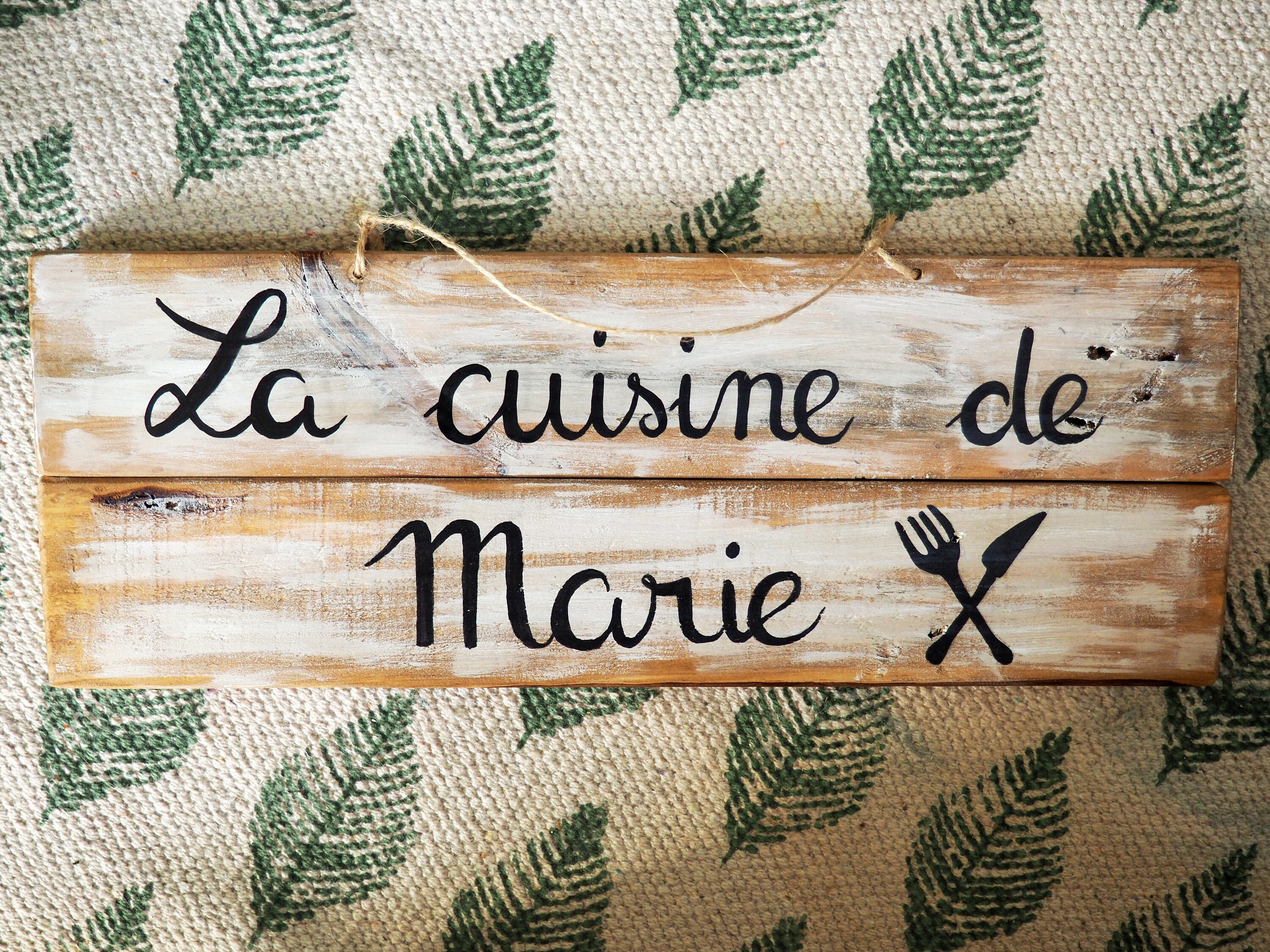 Panneau en Bois La Cuisine de Marie