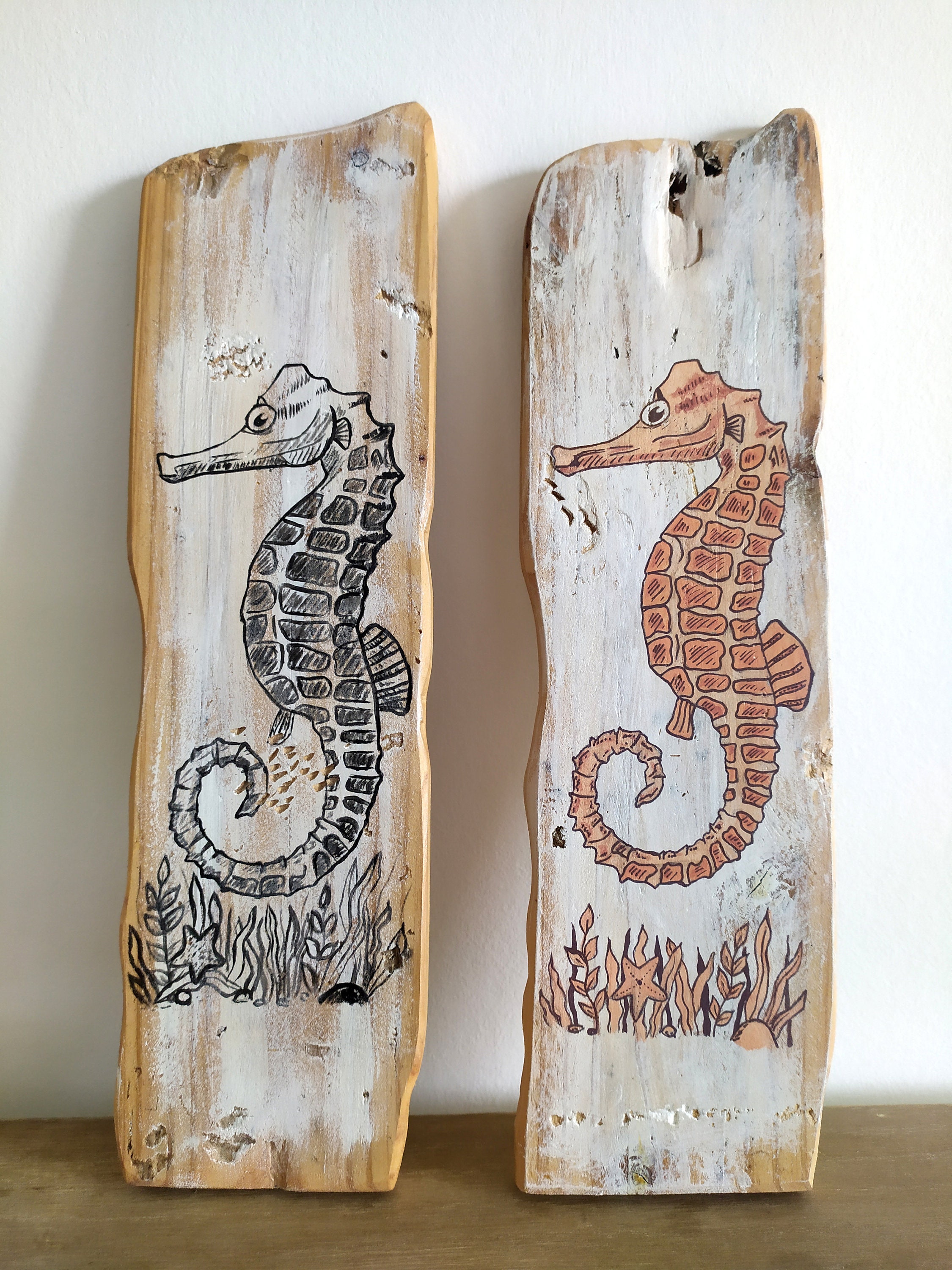 Tableau Bois Hippocampe