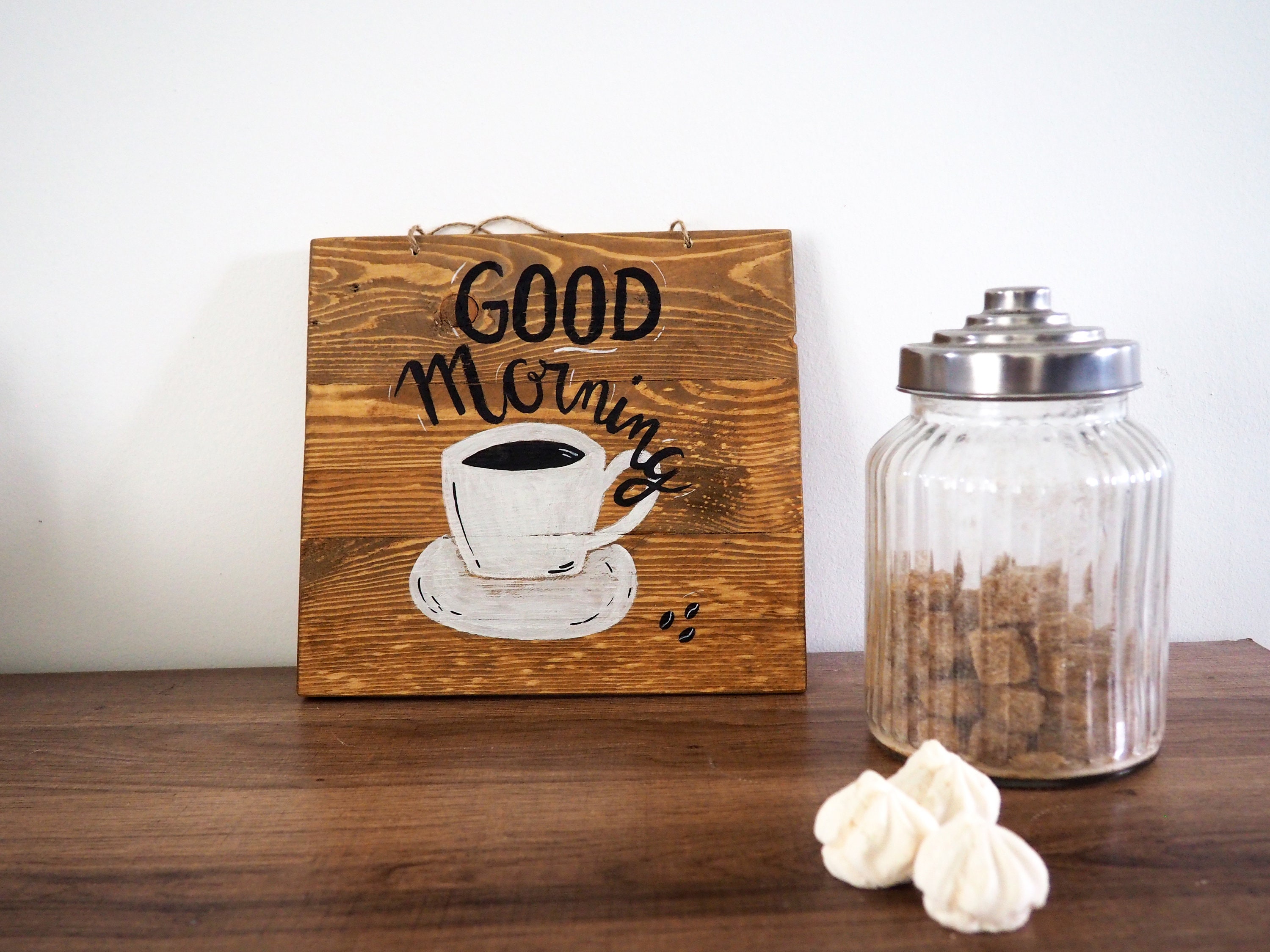 Panneau en Bois Good Morning