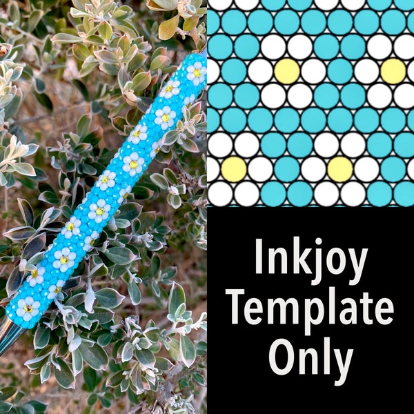 Inkjoy Daisy Floral Pen_Rhinestone Template_SS10 Rhinestone Template_Inkjoy Pen Template_Floral Pen_Daisy Pen_Template_Stainless Steel Pen