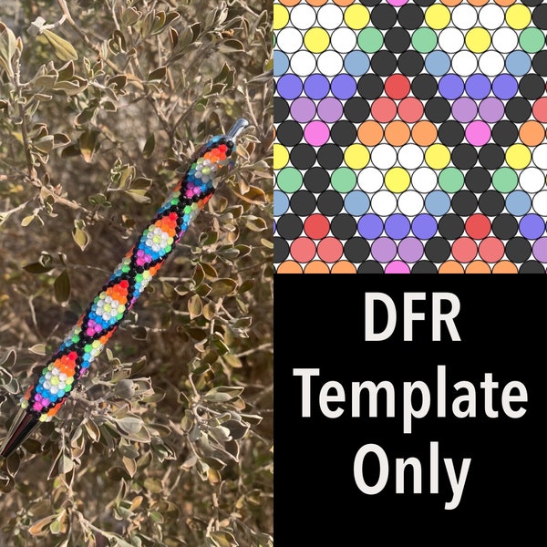 DFR Rainbow Diamond Floral Pen_Rhinestone Template_SS10 Rhinestone Template_Floral PenDaisy Pen_Template_Stainless Steel Pen