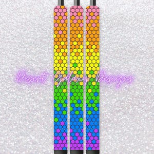 Rainbow Ombre Pen_Rhinestone Template_SS10 Rhinestones_ Includes PDF for Inkjoy, Makerflo and DFR Stainless