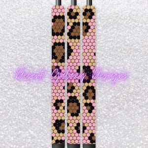Leopard Swirl Pen_Matching Bestie _Rhinestone Template_SS10 Rhinestones_ Includes PDF for Inkjoy, Makerflo and DFR Stainless