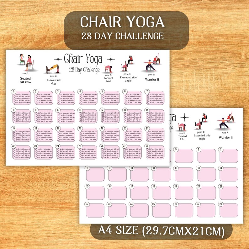 28 Day Chair Yoga Challenge Home Chair Workout Exercise Chair Yoga ...