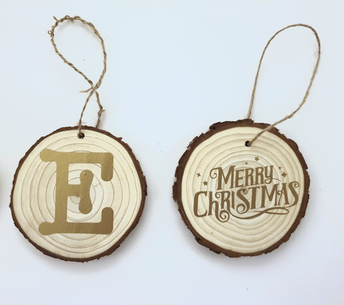 Wooden Christmas Hanging Decorations Personalised Letters  Etsy UK