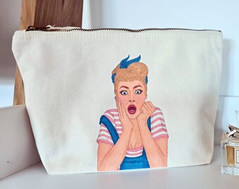 Cosmetic Bag - Wow! | Make Up Bag | Illustration | Girl | Canvas Bag