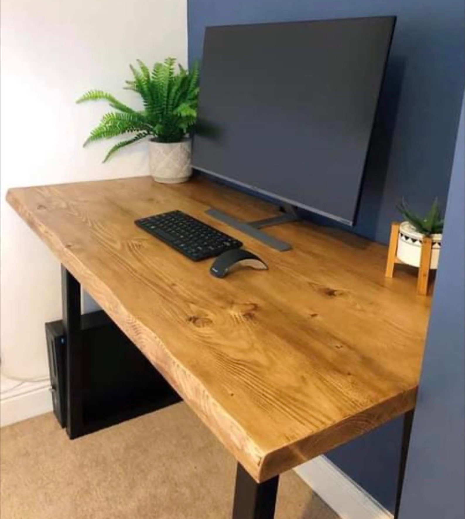 Handmade Rustic Reclaimed Scaffold Board Desk with Steel Box Etsy