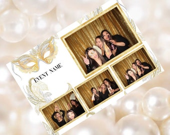 White Masquerade Photo Booth Template