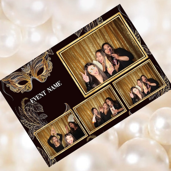 Black Masquerade Photo Booth Template