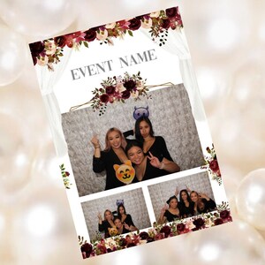Maroon Floral Photo Booth Template