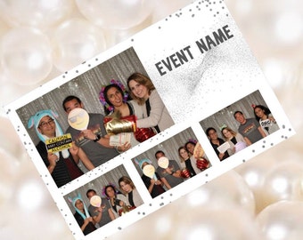 Silver Confetti Birthday Photo Booth Template