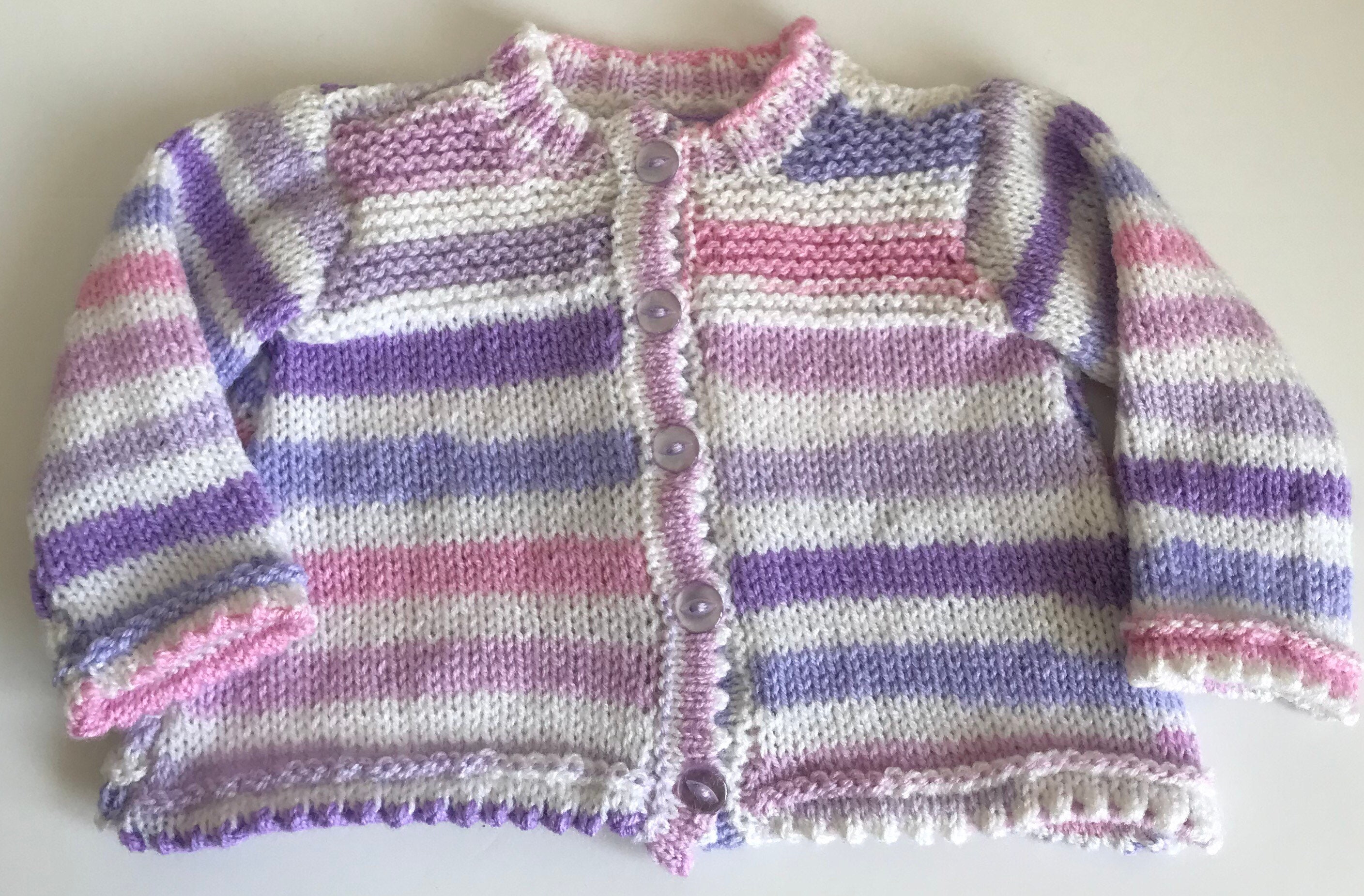 Hand Knitted Baby Cardigan Etsy