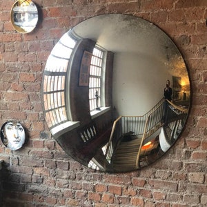Large Antiqued Convex Wall Mirror 150 cms. image 1