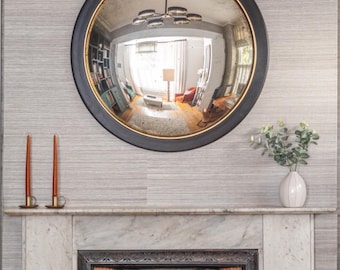 Handmade Ferrara Nero Convex Mirror: 36" UK Crafted Glass