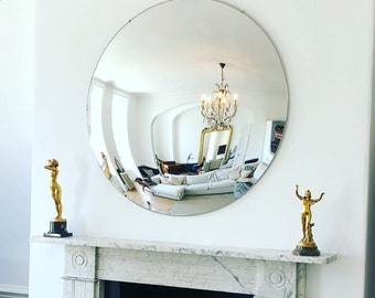 Silver Large Convex Wall Mirror 120cm / 47” - statement convex mirror.