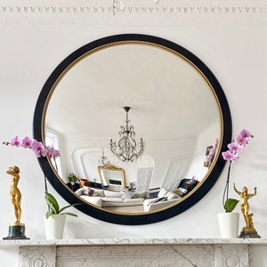 The Convex Mirror Company - Stilo Nero 52&quot;/132 cm diameter glass convex wall mirror