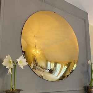 The Convex Mirror Company - Varenna 120 cm Verre Eglomise 6mm glass 24 ct convex wall mirror
