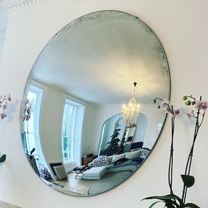 The Convex Mirror Company - Ferrara 59"/150 cm antiqued glass convex wall mirror.