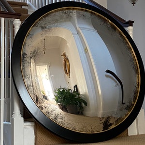 Ferrara Nero konvex väggspegel: Stort antikt glas (112 cm) bild 4