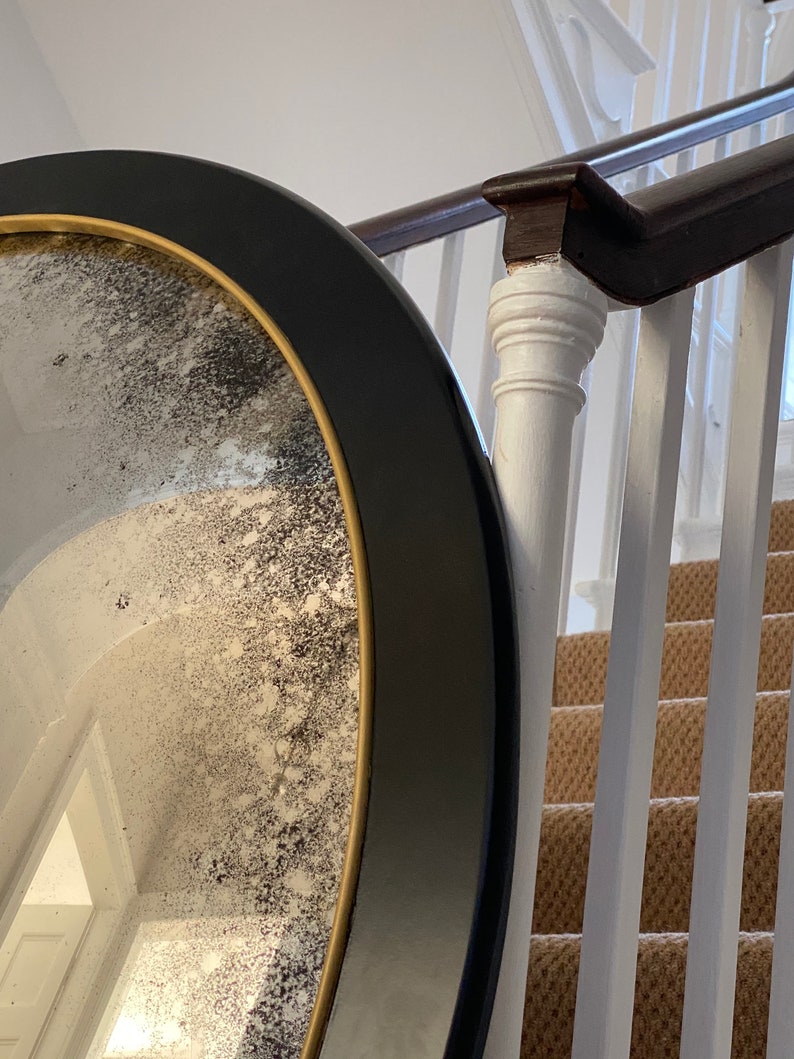Ferrara Nero konvex väggspegel: Stort antikt glas (112 cm) bild 9